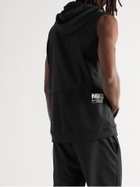 NIKE TRAINING - Logo-Print Dri-FIT Sleeveless Hoodie - Black