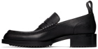 Dries Van Noten Black Grained Leather Loafers