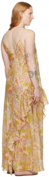 Kika Vargas Yellow Kate Maxi Dress