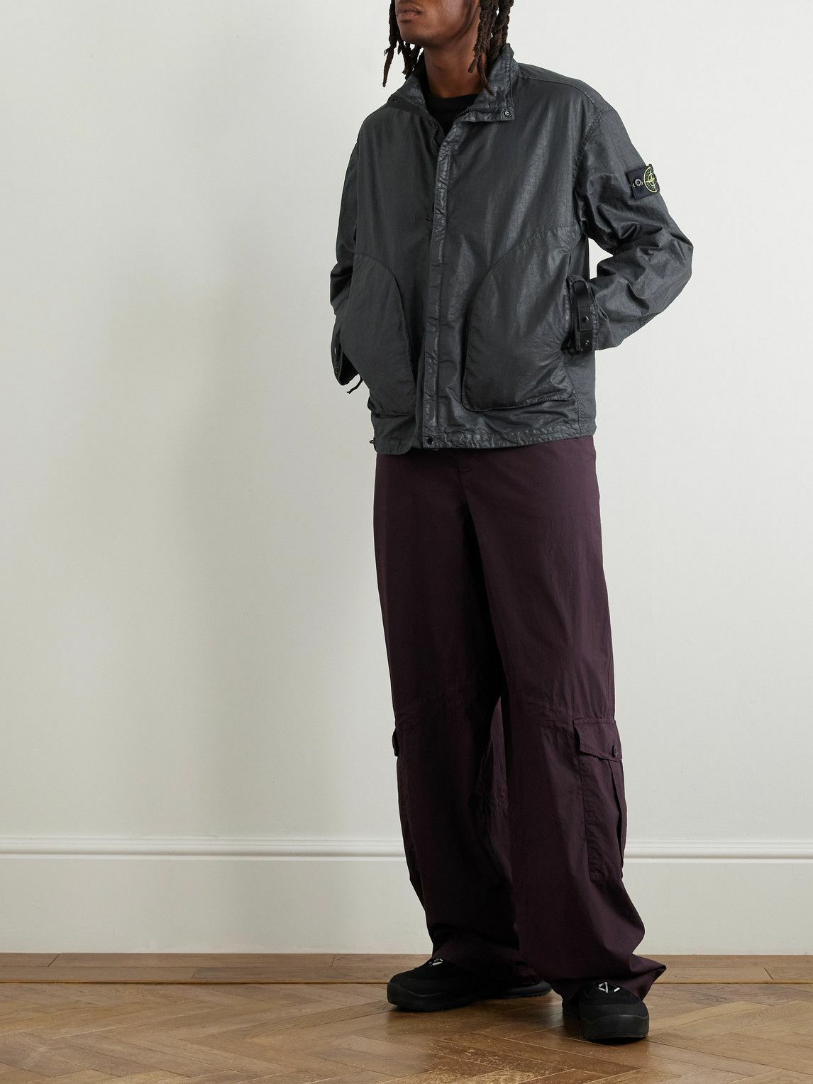 Stone Island - Logo-Appliquéd Garment-Dyed Panama-TC Jacket