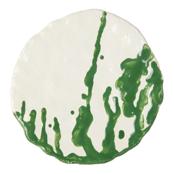 Photo: Ottolinger SSENSE Exclusive Off-White and Green Splatted Plate