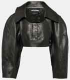 Jacquemus Obra cropped leather jacket