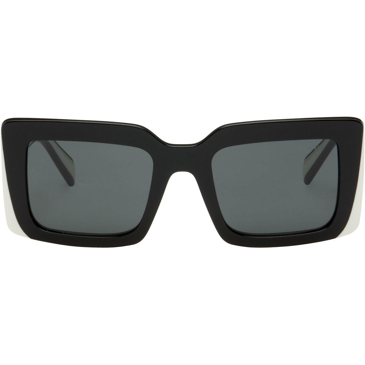 Prada Eyewear Black & White 'Prada Logo' Sunglasses