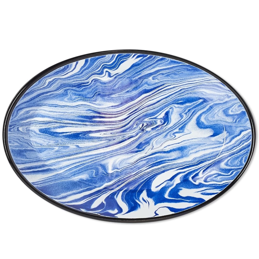 Photo: BORNN Enamelware Classic Marble Pie Plate in Blue