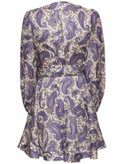 ZIMMERMANN - Devi Printed Linen Wrap Mini Dress