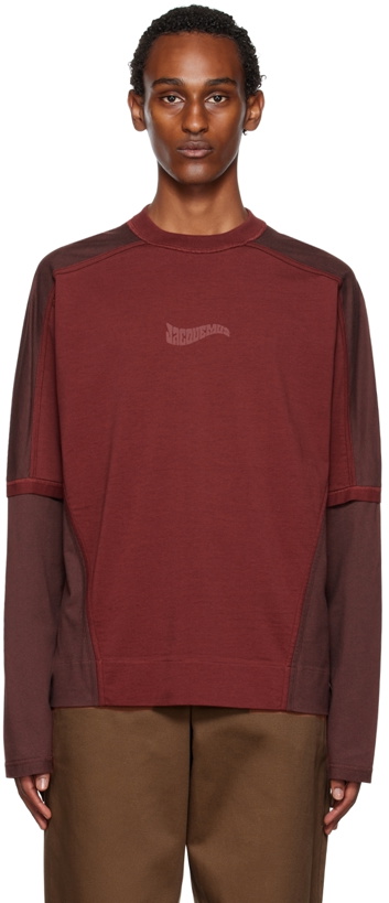 Photo: Jacquemus Red Le Papier 'Le T-Shirt Crema' Long Sleeve T-Shirt