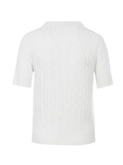 MC2 Saint Barth Woman Off-white Cable Knit-polo Shirt Caddy