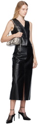 Helmut Lang Black Embossed Leather Vest