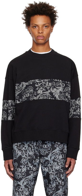 Photo: Versace Jeans Couture Black & Gray Paneled Sweatshirt