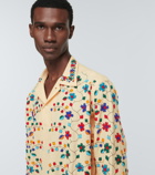 Bode - Beaded Trailing Blossom linen and cotton shirt