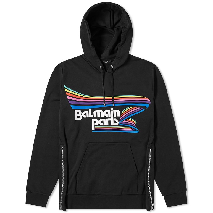 Photo: Balmain Rainbow Logo Popover Hoody