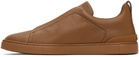 ZEGNA Brown Triple Stitch Sneakers