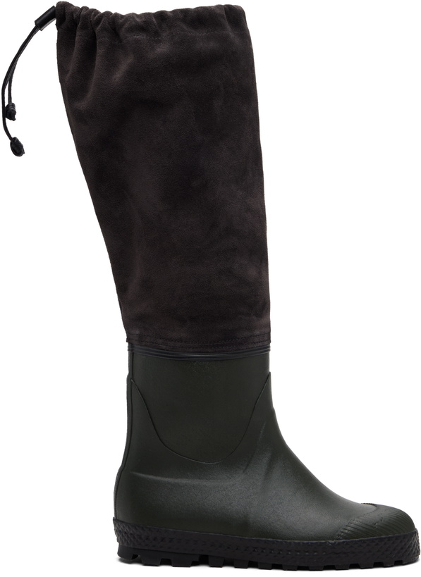 Photo: Rier Green & Brown Farmer Rain Tall Boots