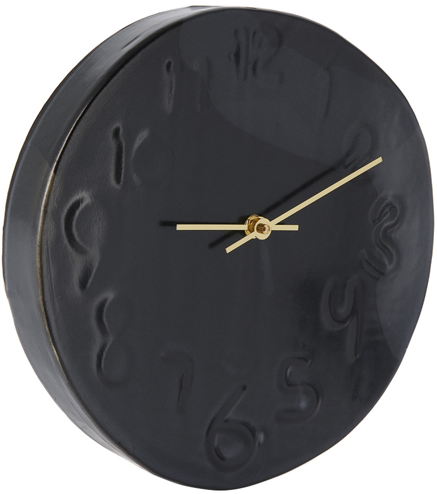 Workaday Handmade SSENSE Exclusive Black Embossed Clock