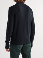 Sid Mashburn - Waffle-Knit Cotton and Cashmere-Blend Half-Zip Sweater - Blue