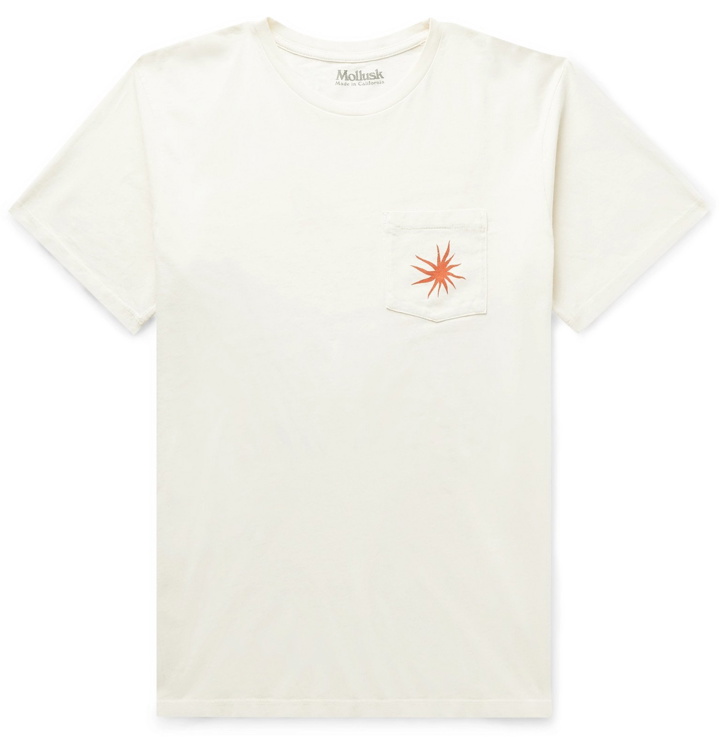 Photo: Mollusk - Printed Garment-Dyed Cotton-Jersey T-Shirt - Neutrals