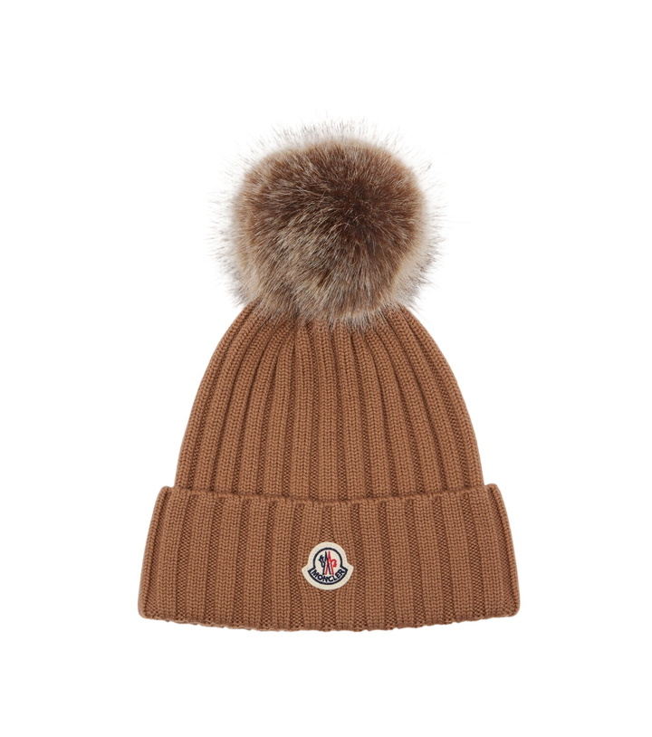 Photo: Moncler Ribbed-knit virgin wool beanie