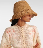 Zimmermann Macramé raffia bucket hat