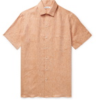 Loro Piana - Mélange Slub Linen Shirt - Orange