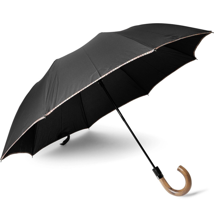 Photo: Paul Smith - Contrast-Tipped Wood-Handle Umbrella - Black