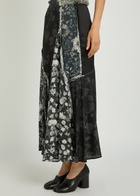 Maison Margiela Panelled Floral-print Embellished Silk Midi Skirt Multicoloured