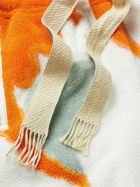 Loewe - Wide-Leg Printed Fleece Drawstring Shorts - Orange