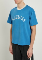 Nahmias Arch Ringer Logo Cotton T-shirt Blue
