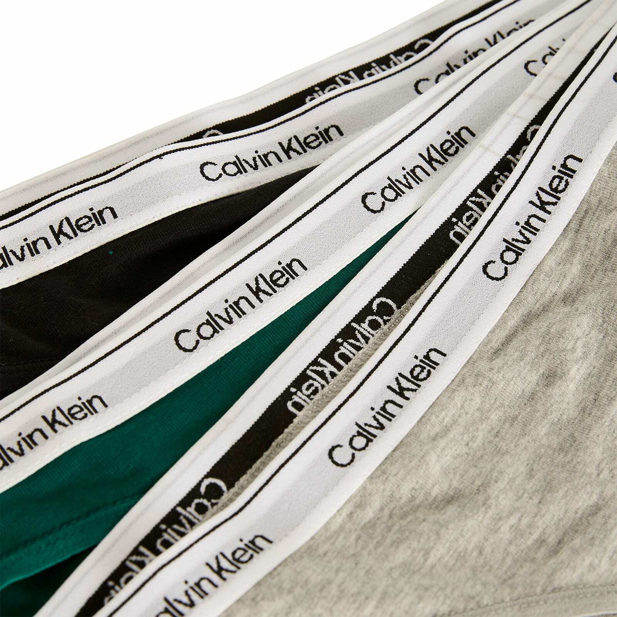Calvin Klein Women's Icon Bikini Brief - 3 Pack in Black/Grey Heather/Turf