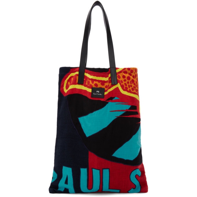 Photo: PS by Paul Smith Navy Cheetah Flag Tote