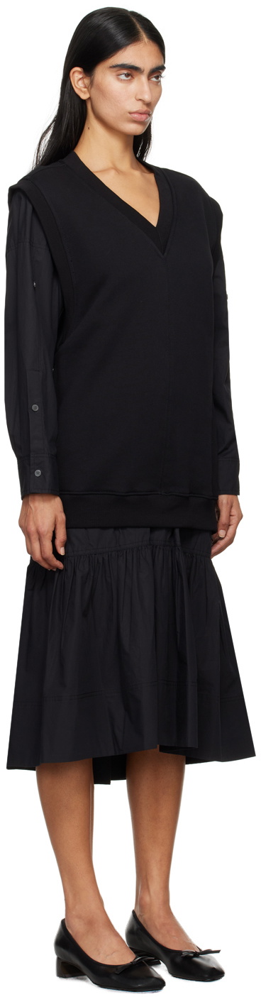3.1 Phillip Lim Black Vest Combo Midi Dress