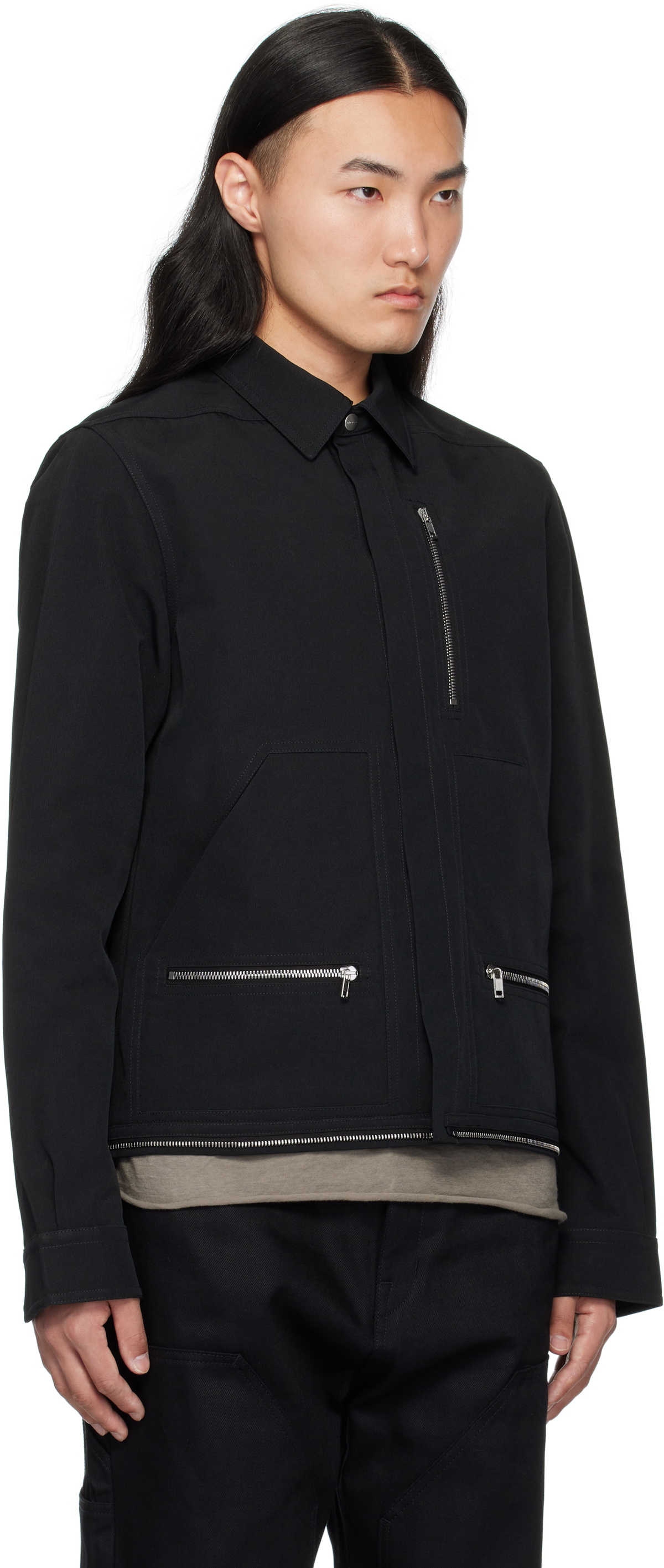 Rick Owens Black Hollywood Headon Shirt Rick Owens