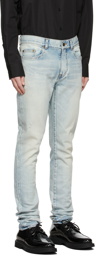 Saint Laurent Blue Skinny 5 Pocket Low Jeans