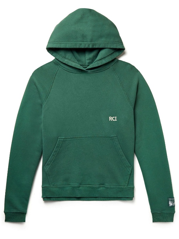 Photo: Reese Cooper® - Logo-Embroidered Cotton-Jersey Hoodie - Green