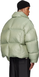 Jil Sander Green Quilted Down Jacket