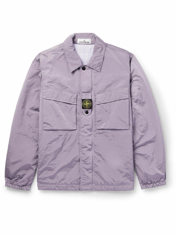 Photo: Stone Island - Logo-Appliquéd Garment-Dyed Nylon Metal Jacket - Purple
