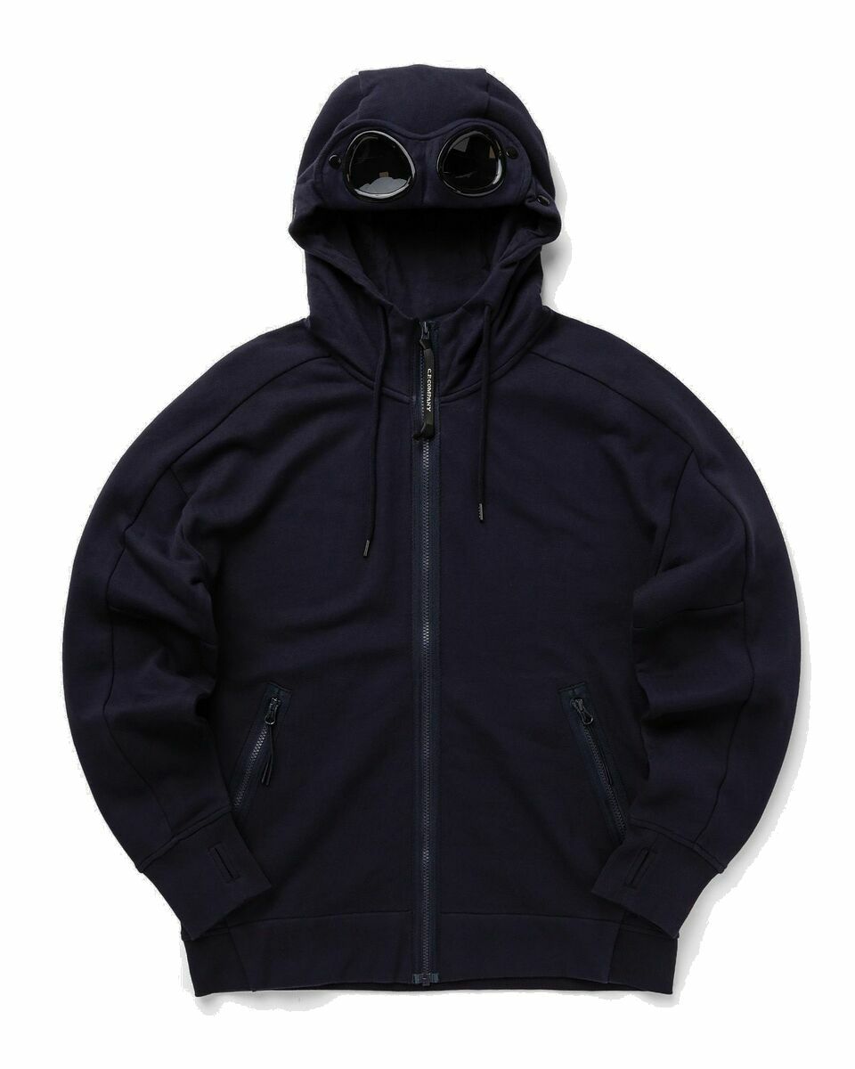 Photo: C.P. Company Diagonal Raised Fleece Sweatshirts   Hooded Open Blue - Mens - Hoodies/Zippers