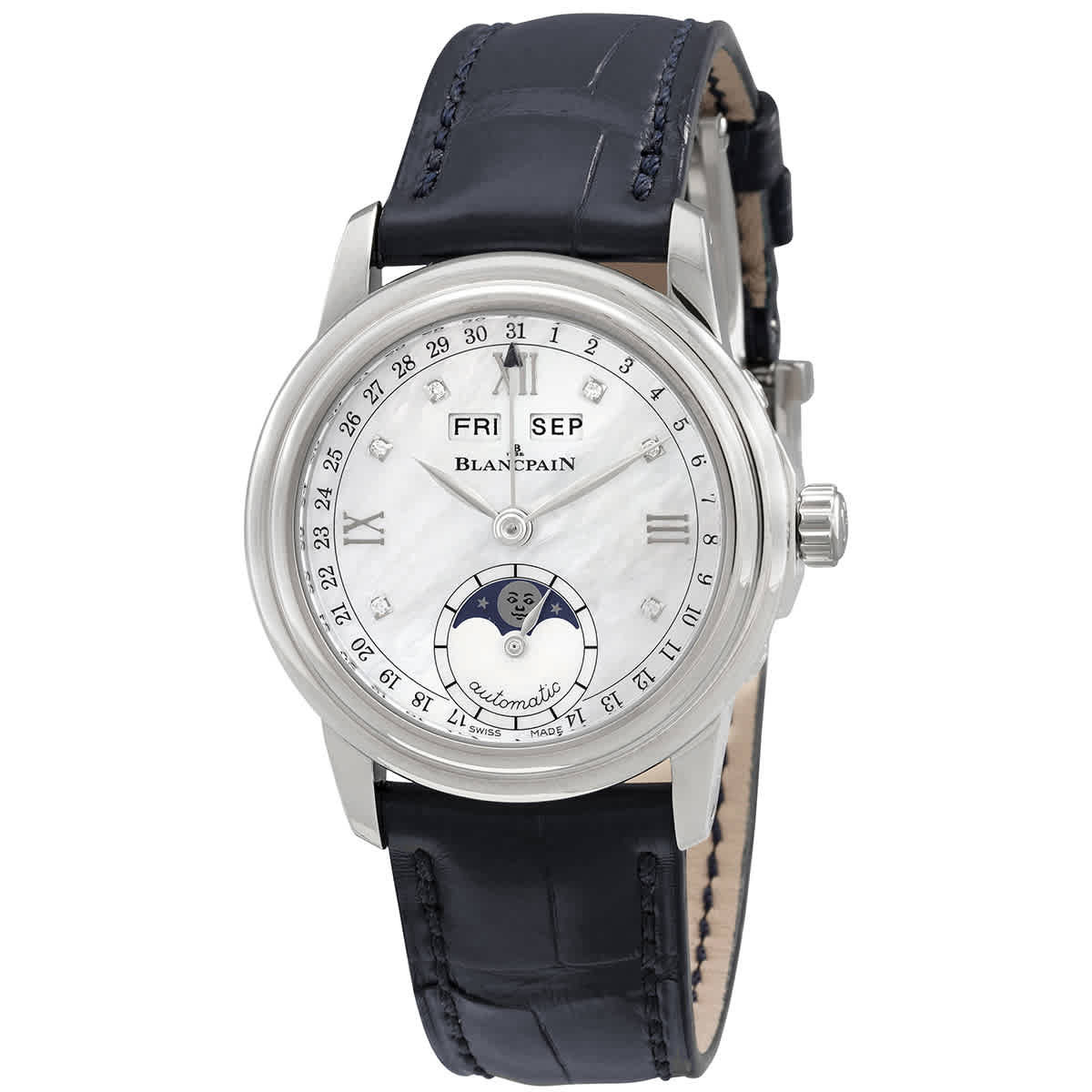 Blancpain Leman Automatic White Mother of Pearl Dial Ladies Watch 2360-1191A-55B