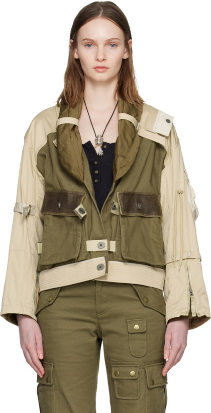 Photo: Isabel Marant Khaki & Beige Julissa Bomber Jacket