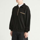 FrizmWORKS Men's Vintage Dyeing Half Zip Sweat in Vintage Black