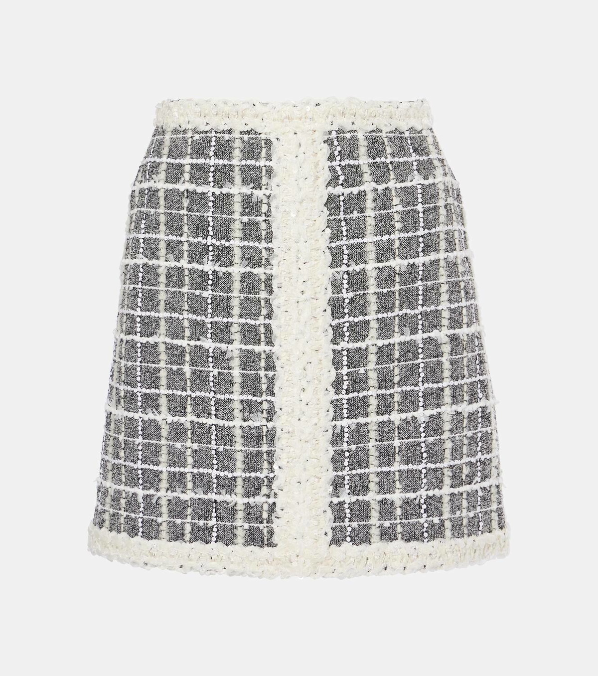 Giambattista Valli Checked wool-blend bouclé miniskirt