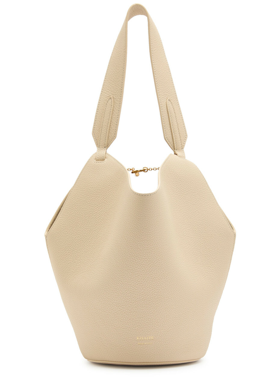 Khaite Lotus Mini Grained Leather Tote bag - Ivory - One Size