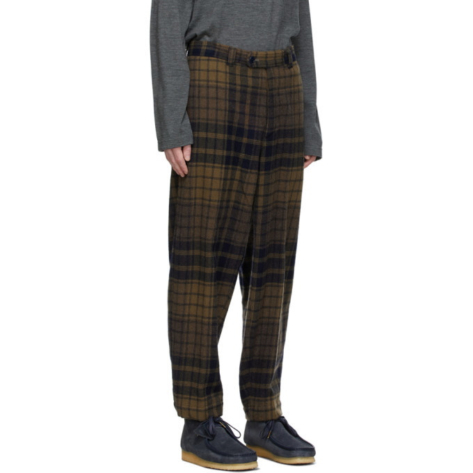 tss Navy and Brown Pegtop Trousers tss