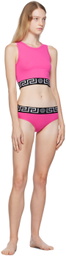 Versace Underwear Pink Greca Tank Top