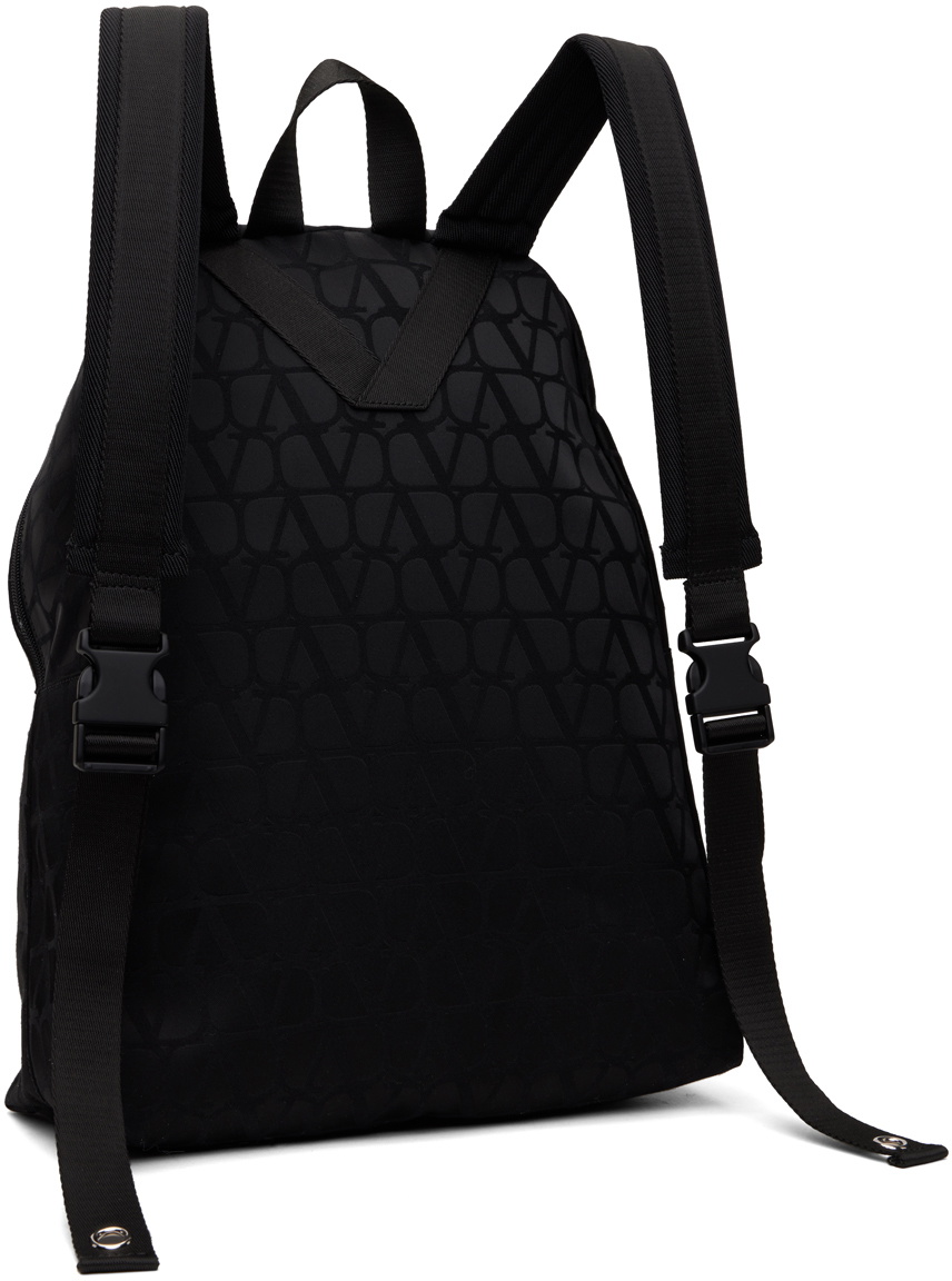 Valentino Garavani Black Toile Iconographe Backpack