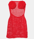 Anna Kosturova Camellia cotton crochet bustier dress