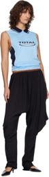 Martine Rose Blue Shrunken Stretch Football Vest Tank Top