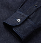 Ermenegildo Zegna - Slim-Fit Cutaway-Collar Linen and Cotton-Blend Chambray Shirt - Blue