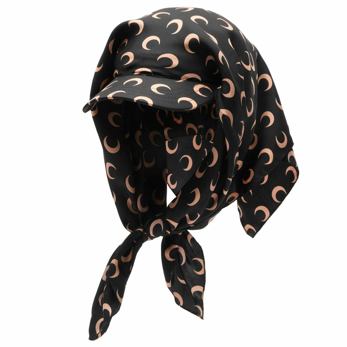 Marine Serre Women's Moon Silk Veiled Cap in Inverse Tan 