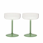 HAY Tint Coupe Glass - Set of 2 in Clear/Jade Light/Dark Green 