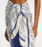Simkhai Fringed printed linen-blend beach cover-up